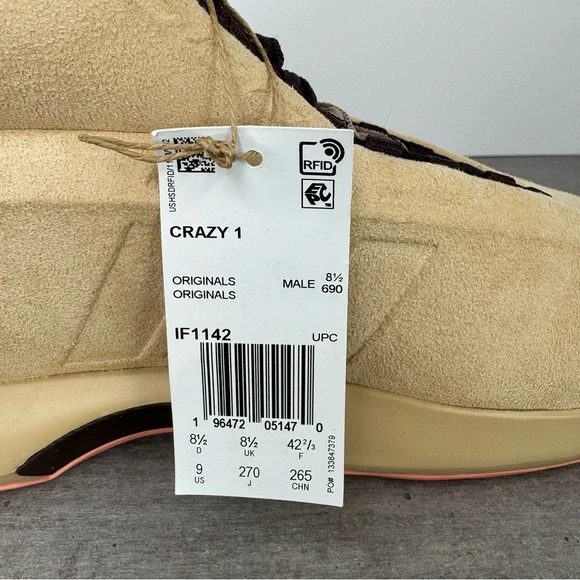 Adidas Crazy 1Kobe Retro Shoes -Beige/Brown IF1142 Men's Size 9